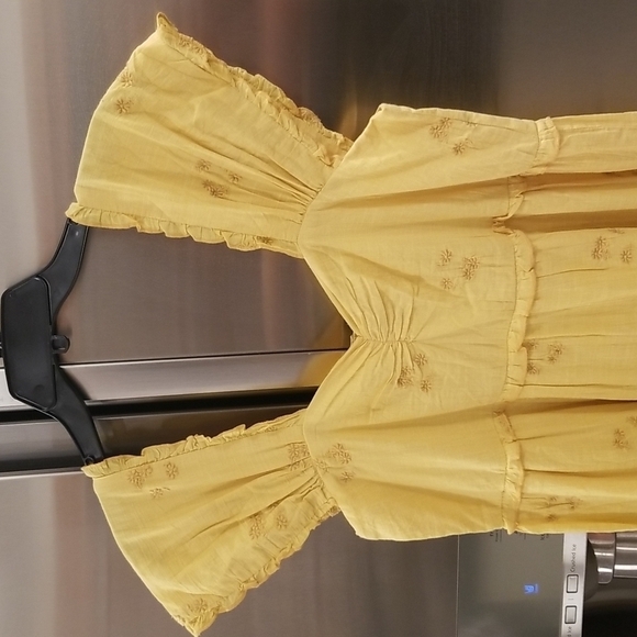 💕THE GREAT💕 The Tea Dress ~ Misted Yellow with Daisy Bouquet Embroidery L NWT - Picture 8 of 16